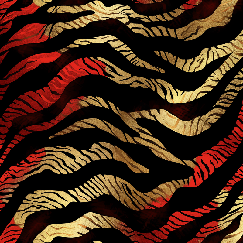 Red & Gold Tiger Stripes Flip-Flops House or Outdoor Slippers