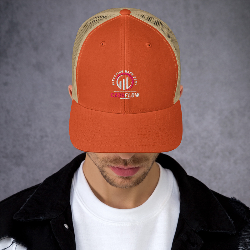 Cashflow Investing Inc Hat v.2 – One size, Rustic Orange/ Khaki