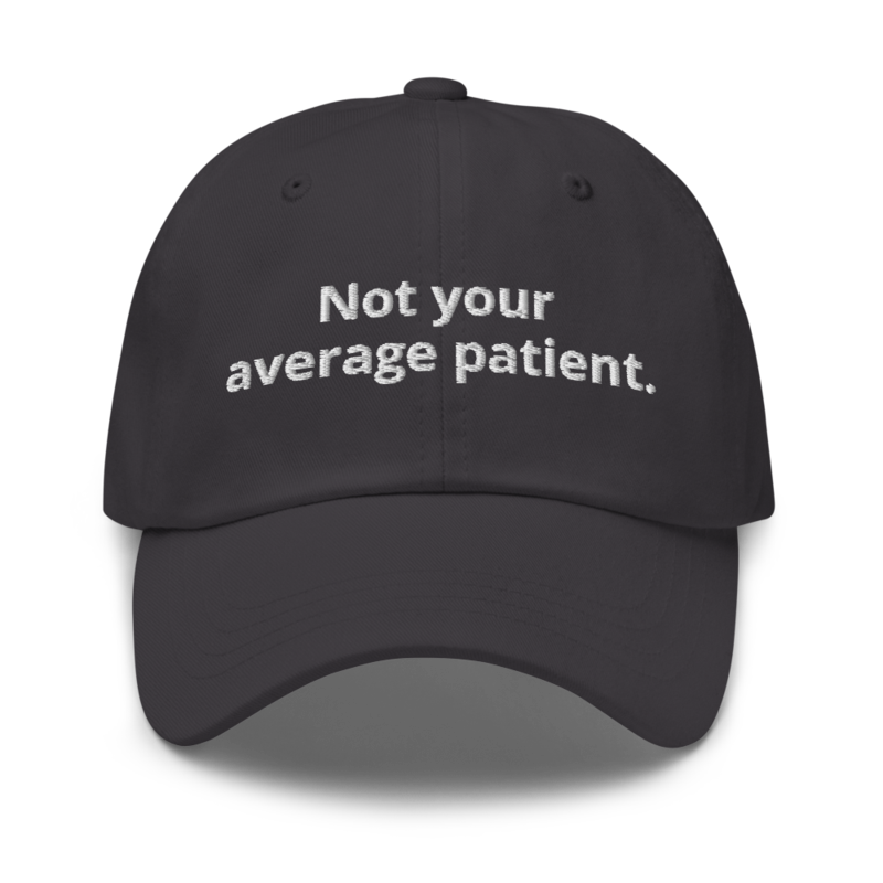Not Your average patient hat. – One size, Dark Grey