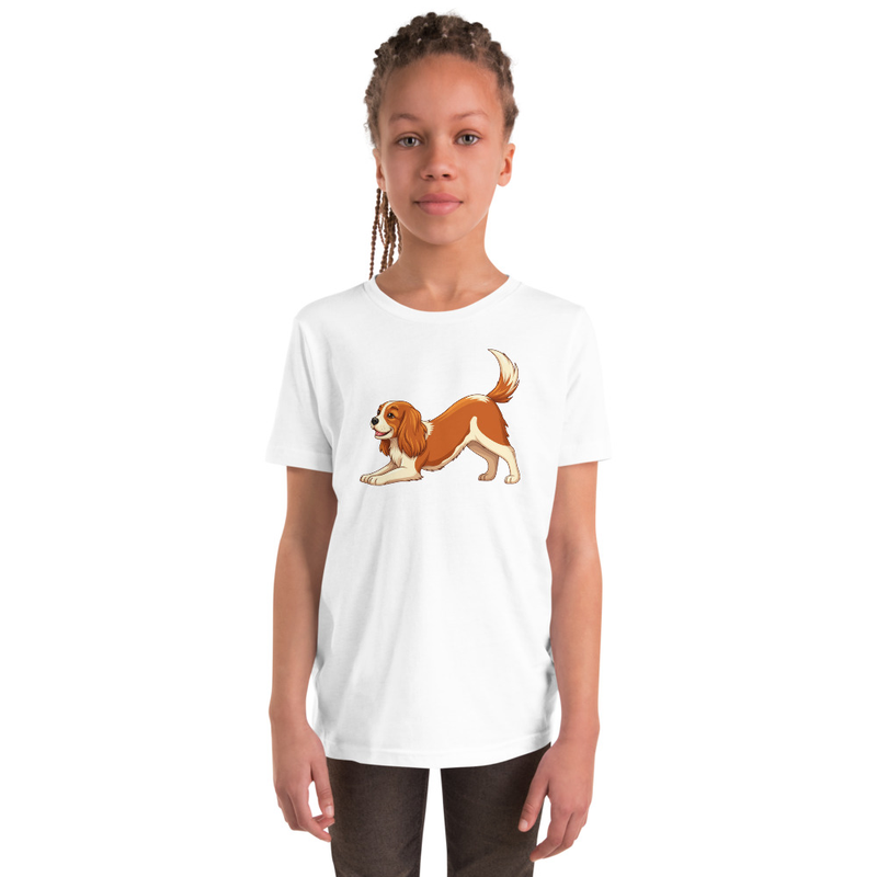Downward Dog Cavalier King Charles Spaniel Youth Tee