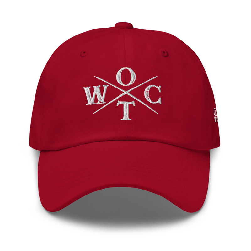 OTWC - Dad Hat - White Text – One size, Cranberry