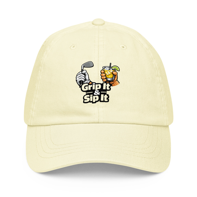 Grip it & Sip It Pastel baseball hat – One size, Pastel Lemon