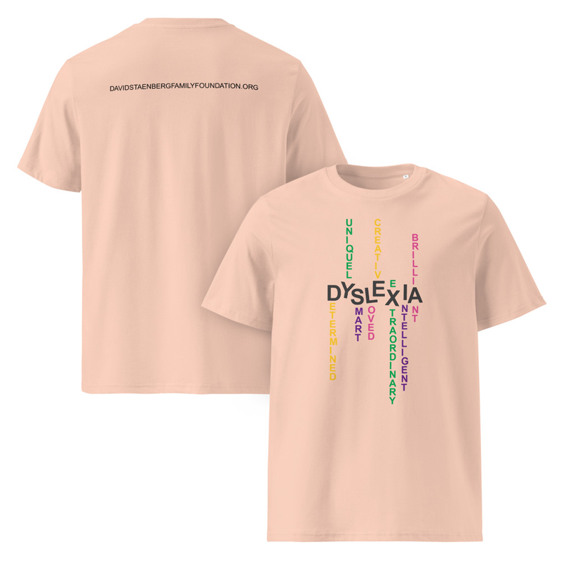 Unisex Organic Cotton Creator 2.0 T-Shirt | Dyslexia v2 – XL, Fraiche Peche