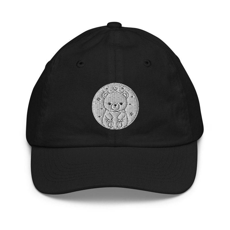 Youth Baseball Cap – Cute Bear Embroidered Hat for Kids