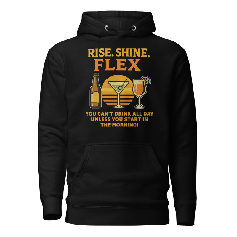 Rise Shine Flex Unisex Hoodie — Black