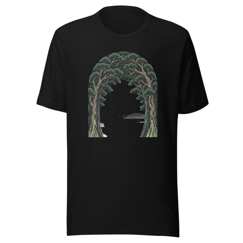 Woodblock Green Tunnel Tee (Artist Series) mockup