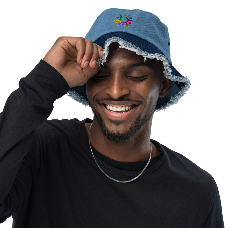 Kicxs Social Distressed Denim Bucket Hat