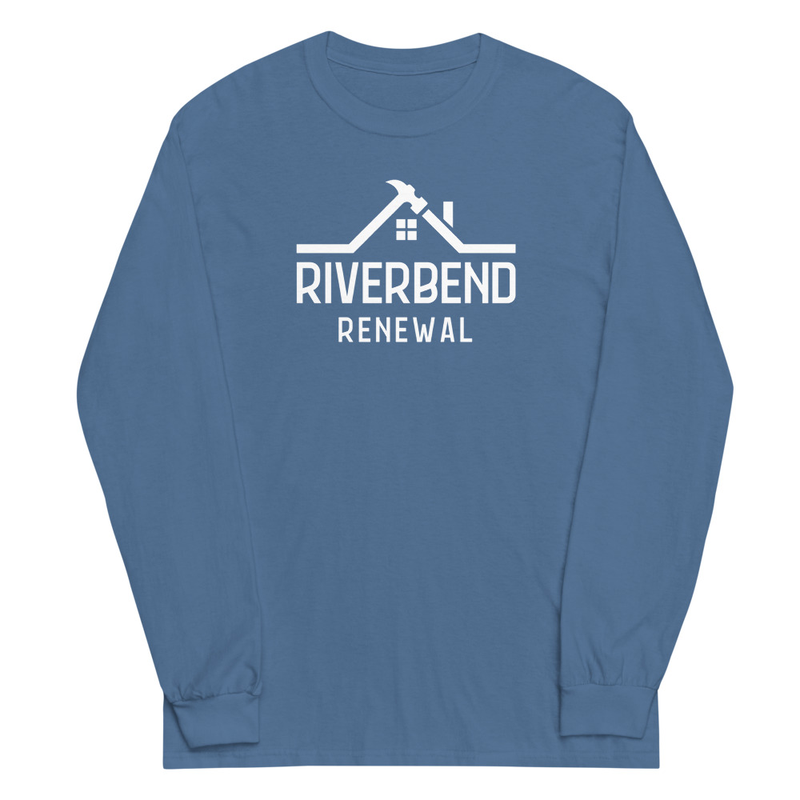 Riverbend Renewal: "Live/Love" Long Sleeve Tee – XL, Indigo Blue