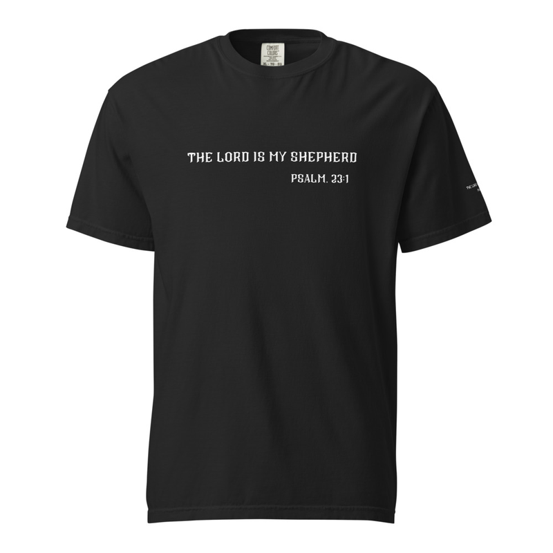 The Lord is my Shepherd Unisex garment-dyed heavyweight t-shirt – M, Black