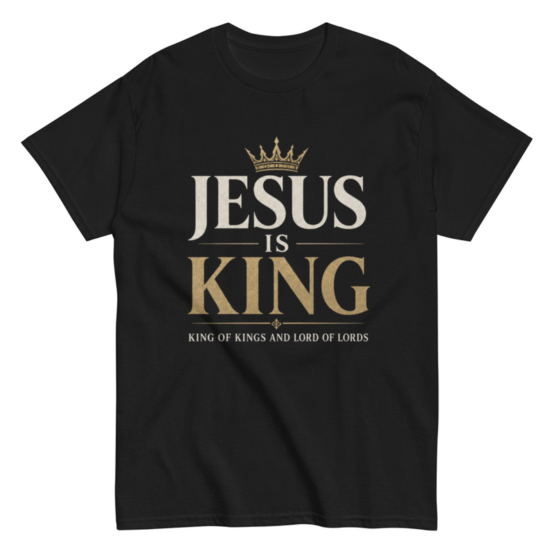 Jesus is King Men's Black Tee