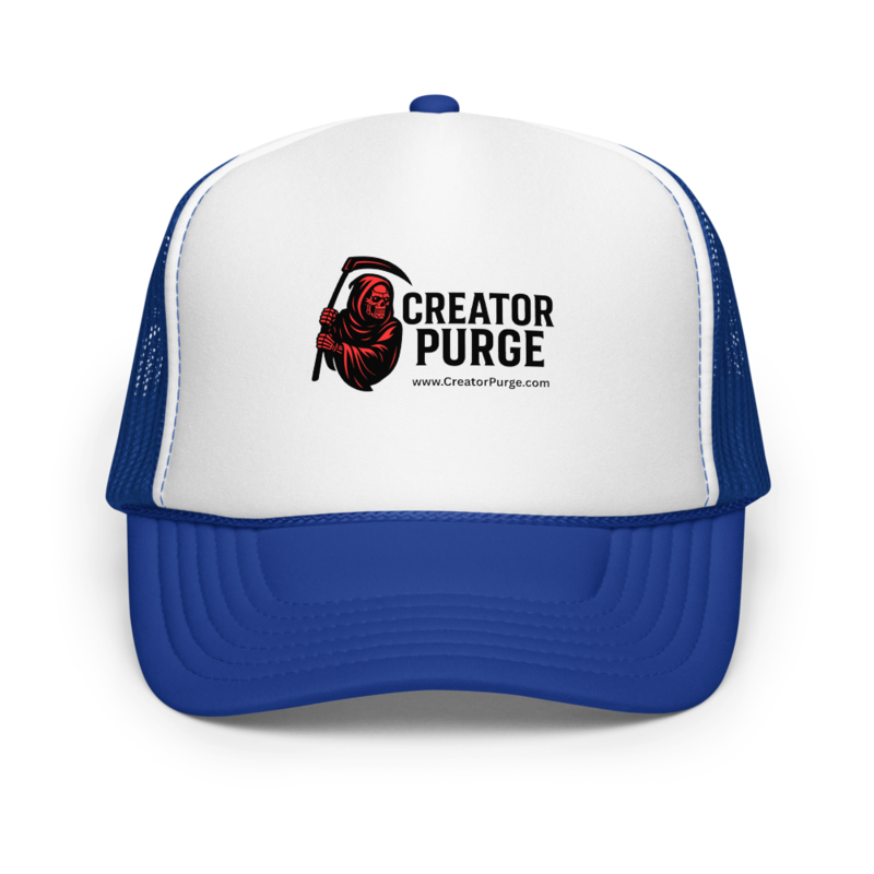 Creator Purge Logo Foam Trucker Hat in Royal/ White/ Royal