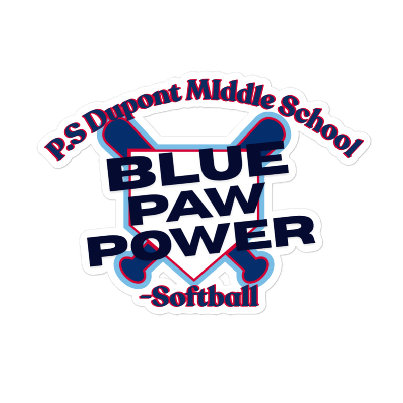 Blue Paw Power Sticker – 5.5″×5.5″, White