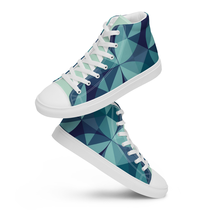 Beautiful Blue Pattern - Subtle Funk Women’s high top canvas shoes