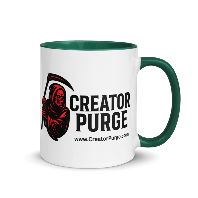 Creator Purge Logo Mug with Color Inside in Dark Green