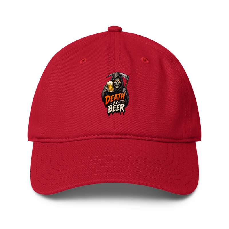 Death by Beer Low-profile baseball cap – One size, Red