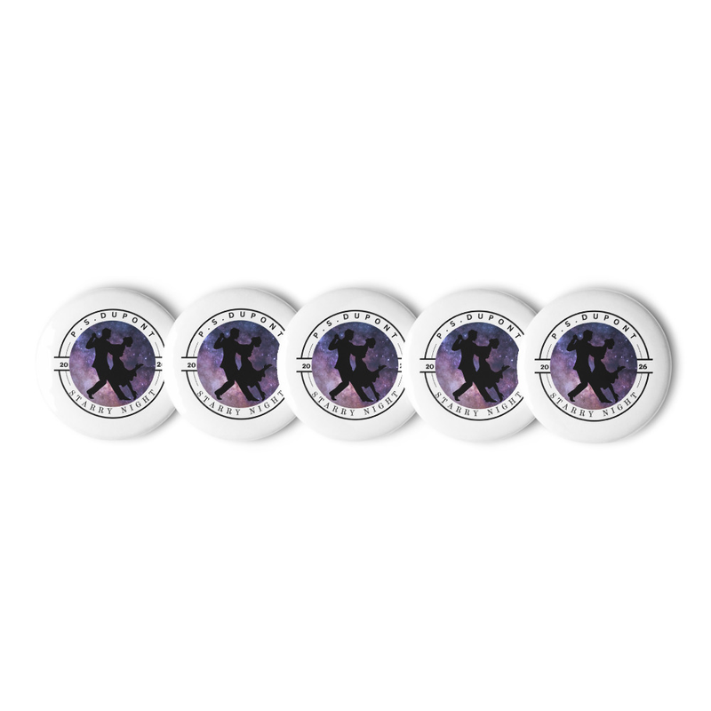 Starry Night pins – 2.25″, White