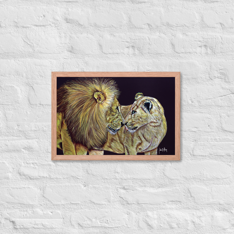 Love Story Framed Poster – 12″×18″, Red Oak