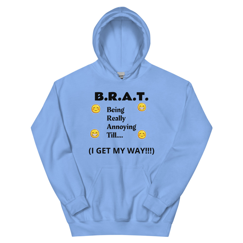 B.R.A.T. Unisex Hoodie – S, Carolina Blue