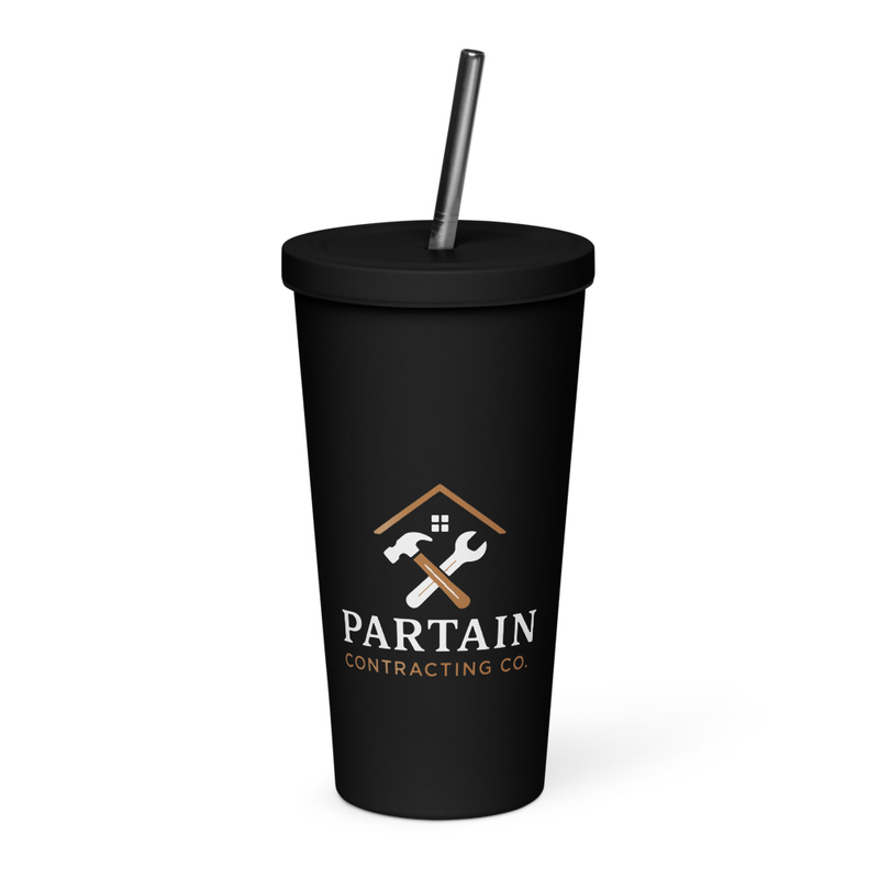 Partain Insulated Straw Tumbler – 20 oz, Black