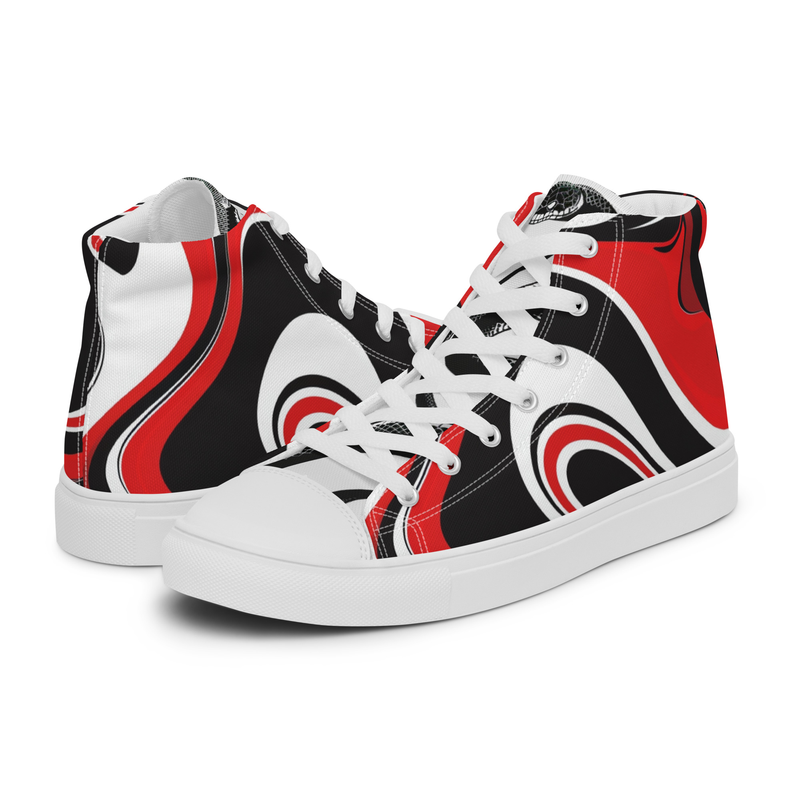 Black and Red Chicago Love - Snake  Men’s high top canvas shoes
