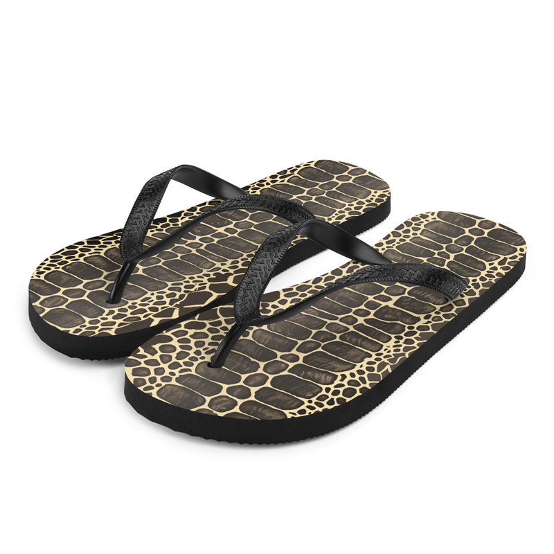 Snake Skin Flip-Flops - House or Outdoor Slippers