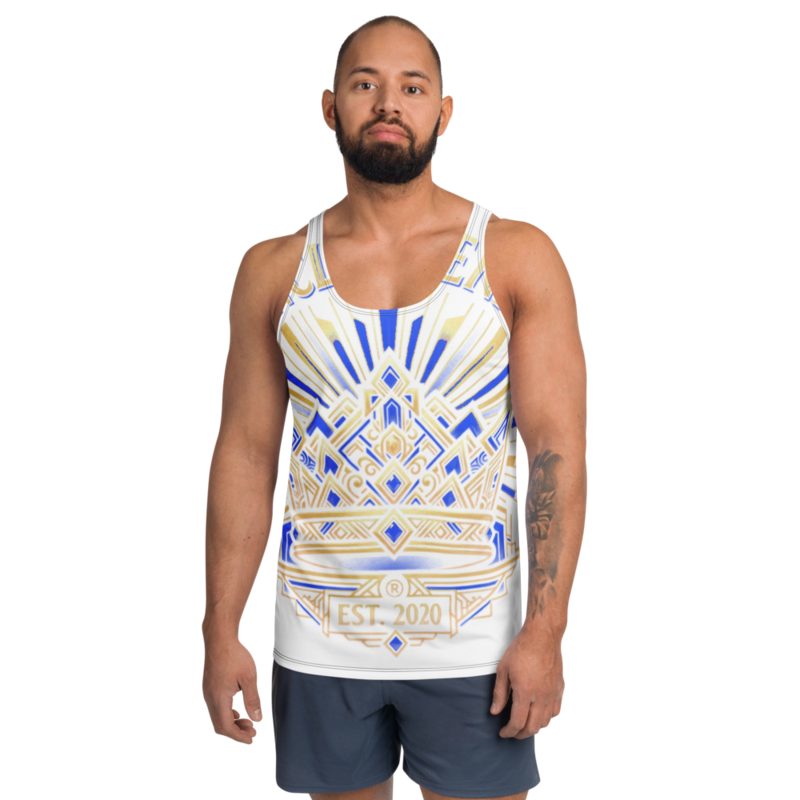 Uncle Benny ® Art Deco Crown Tank Neon Blue EST. 2020
