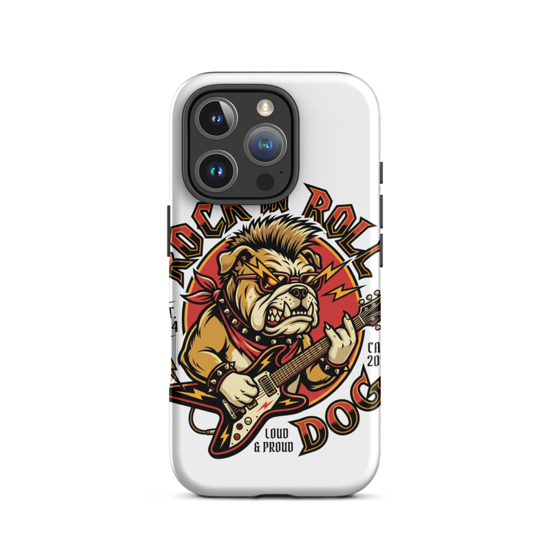 Tough Case for iPhone®: Rock N Roll Dog – iPhone 16 Pro, Matte