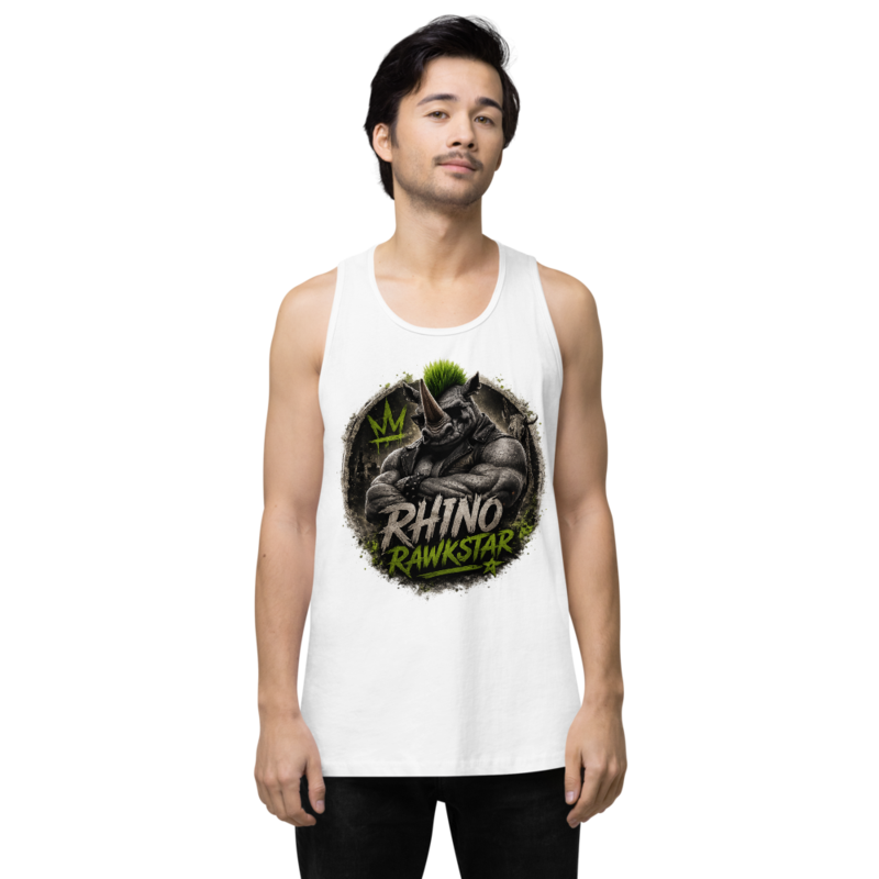 Rhino Rawkstar Emblem Tank Top — White / S