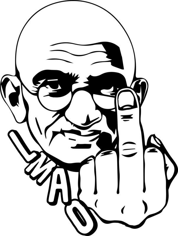 Gandhi - Parody White glossy mug