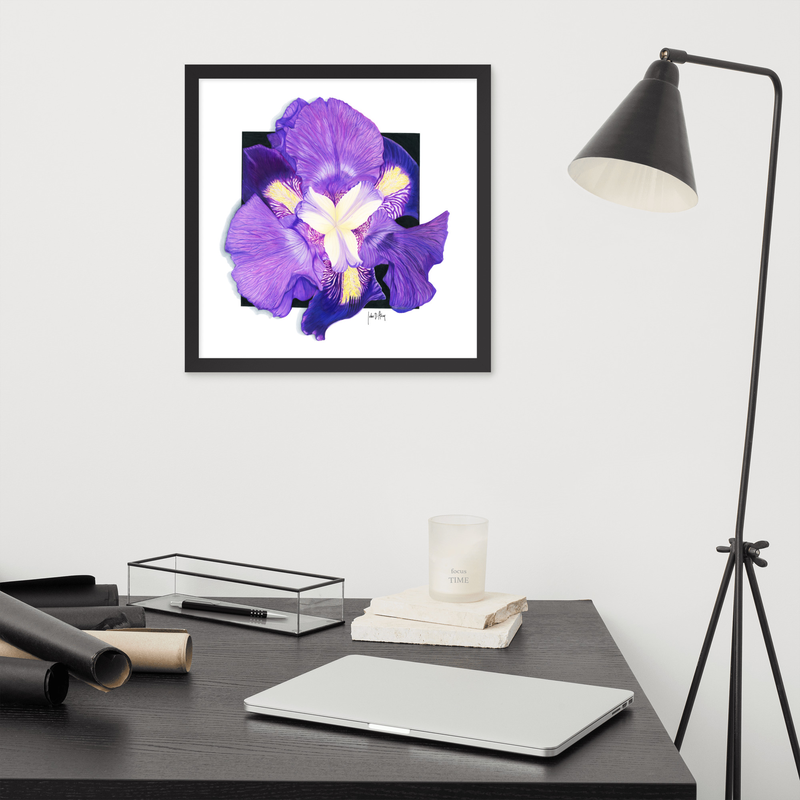 Purple Haze Framed Print – 16″×16″, Black