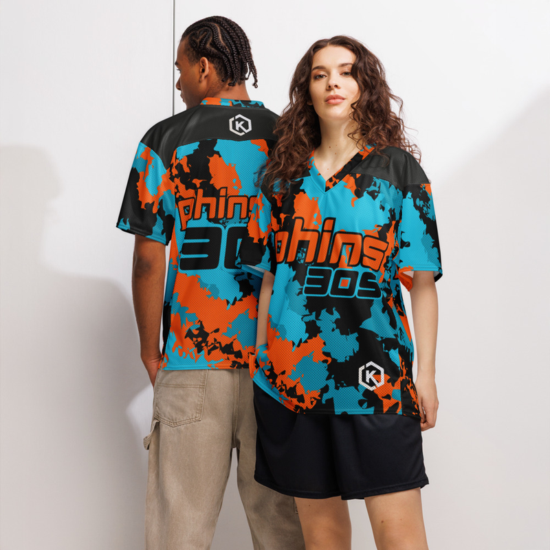 Kicxs Phins 305 Football Jersey - Aqua/Orange/Black