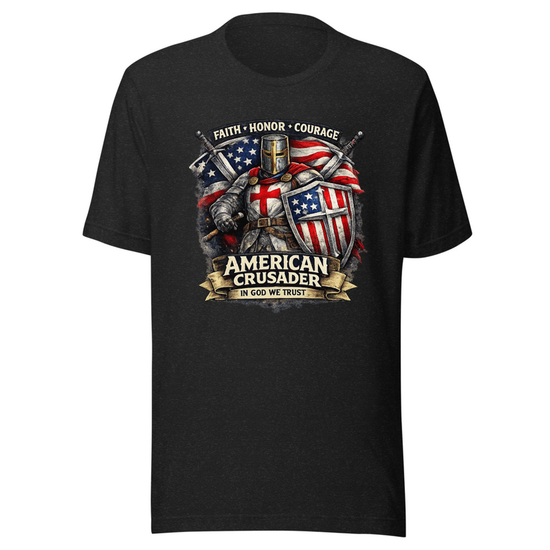 American Crusader 1 Unisex T-Shirt — Black Heather