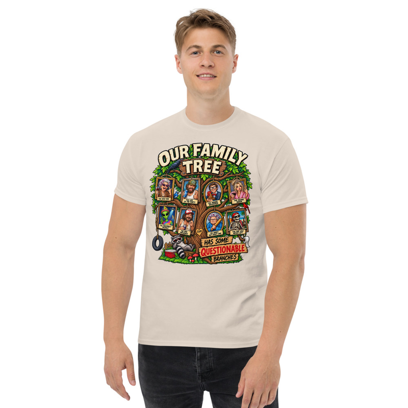 Questionable Family Tree - Unisex classic tee – 2XL, Natural