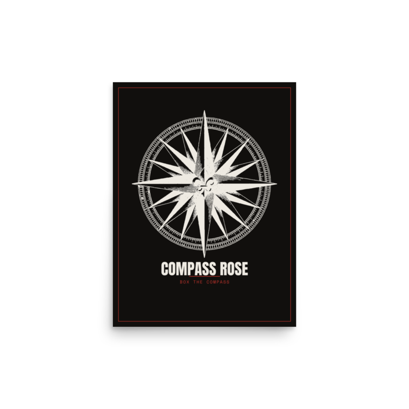 Compass Rose Poster — Sailing merch