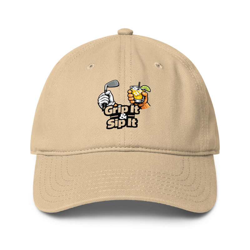 Grip it & Sip It Low-profile baseball cap – One size, Khaki