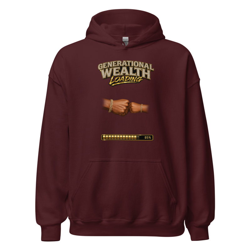 Men's Generational Wealth Hoodie – S, Maroon