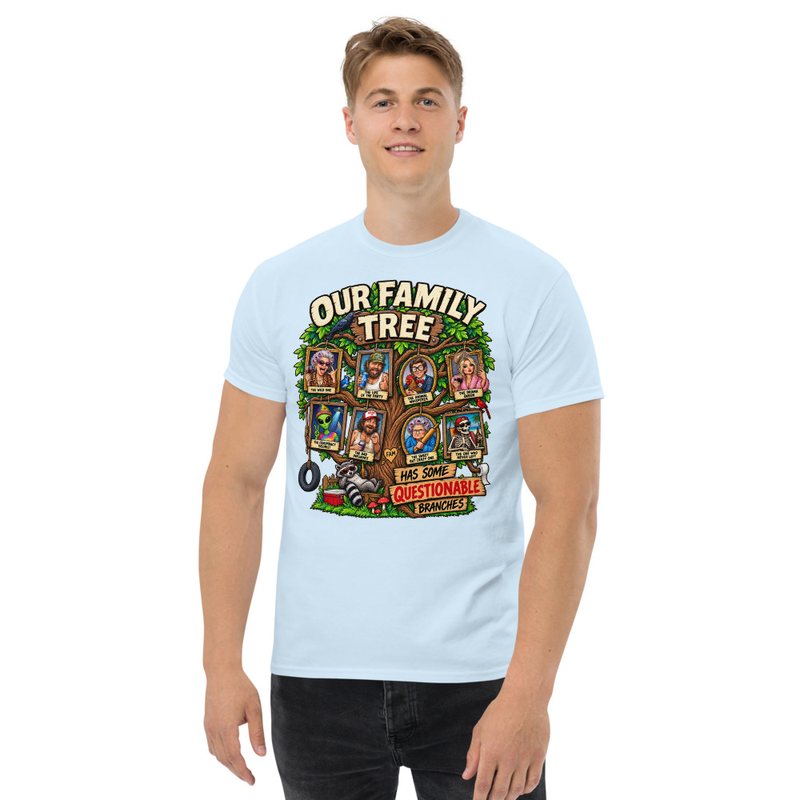 Questionable Family Tree - Unisex classic tee – L, Light Blue