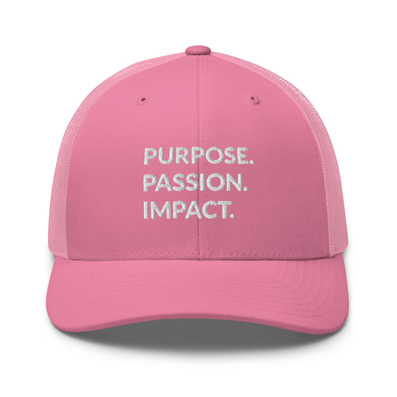 HFTT Trucker Cap | Purpose. Passion. Impact. (Colors Available) – One size, Pink