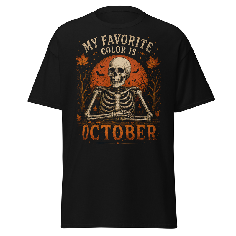My Favorite Color Is October Vintage Halloween T-Shirt