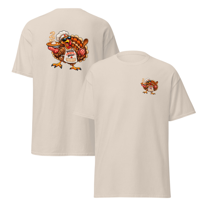 Festive Baking Turkey Unisex classic tee – S, Natural