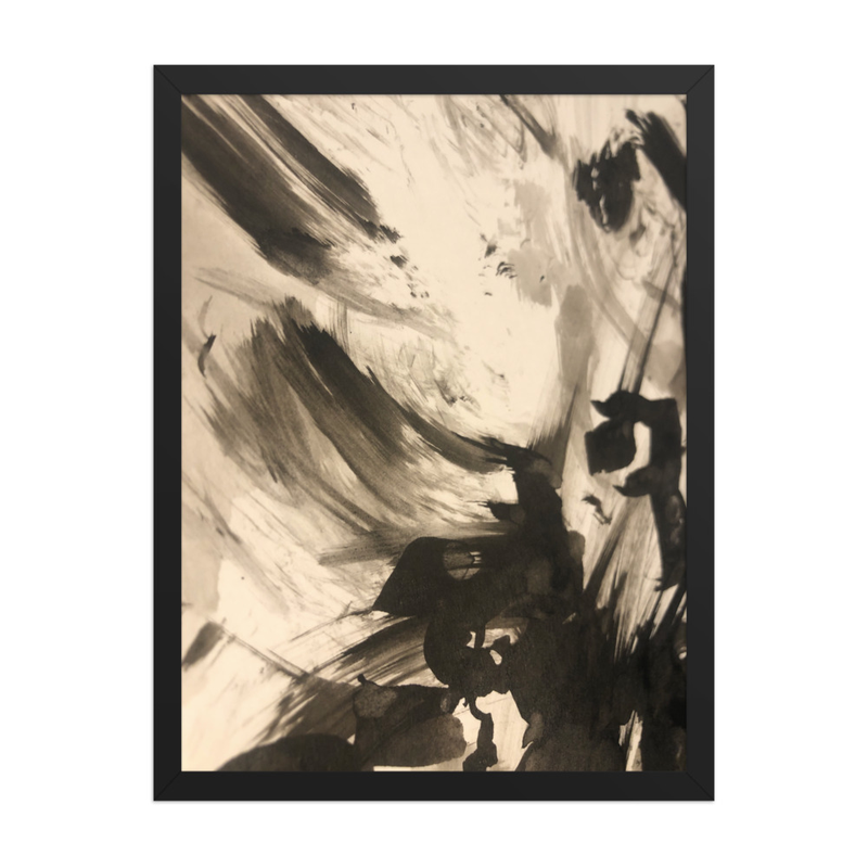 Perceptual Field 0157 – The Shape of a Thought – Framed Print – 18″×24″, Black