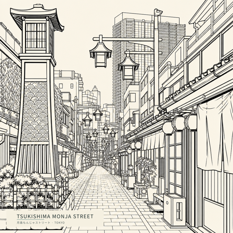 Tsukishima Monja Street(月島もんじゃストリート)のアートワーク