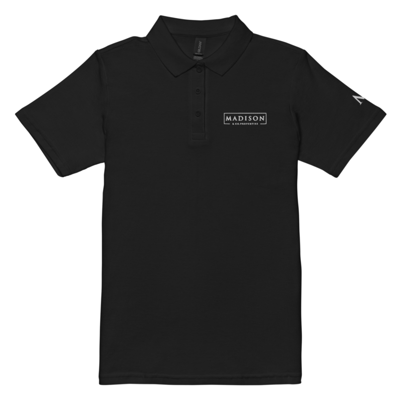 Women’s Madison Embroidered Polo - Black/Navy – Image 3