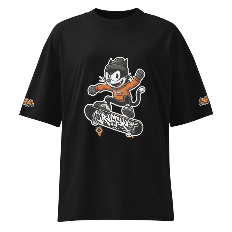GRAFFKAT AIRKAT Unisex organic oversized high neck t-shirt