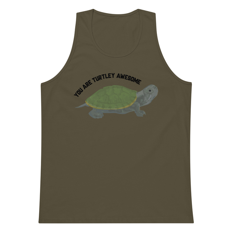 You Are Turtley Awesome ! Men’s premium tank top - you are totally awesome, awesome pun shirt, puns, funny, funny shirt
