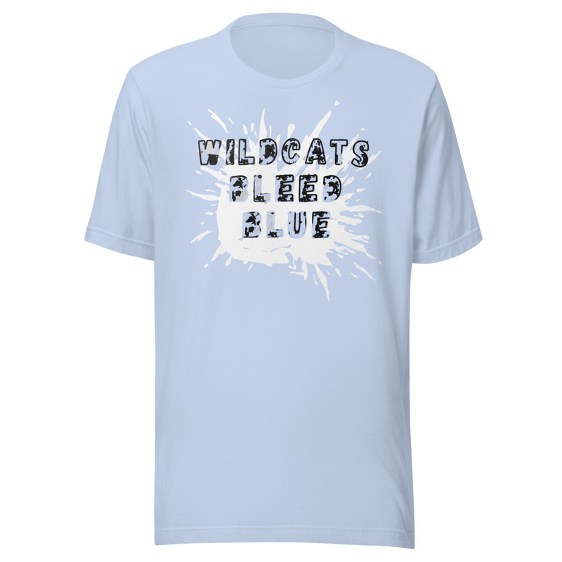 Wildcats Bleed Blue Unisex t-shirt – S, Baby Blue