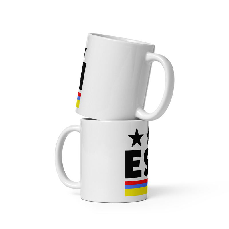 White glossy mug