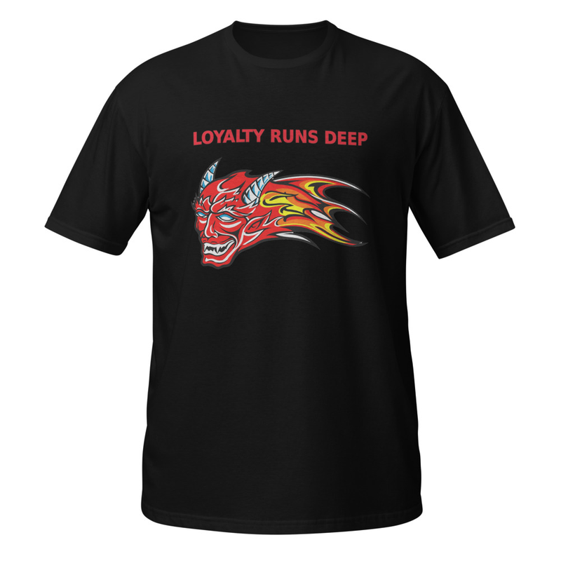 Black RDMC support T-shirt with front design