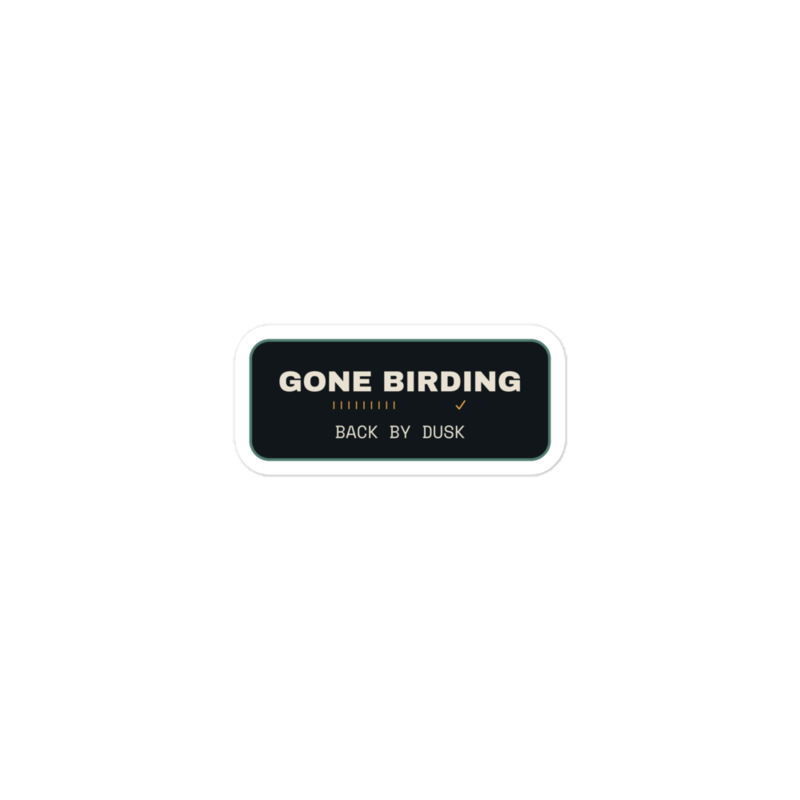 GONE BIRDING Sticker mockup