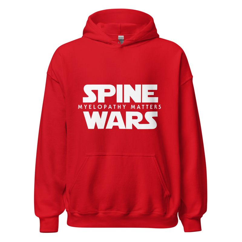 Spine Wars Myelopathy Matters White Print Hoodie – XL, Red